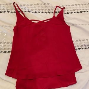 Red nursing spaghetti strap tank top